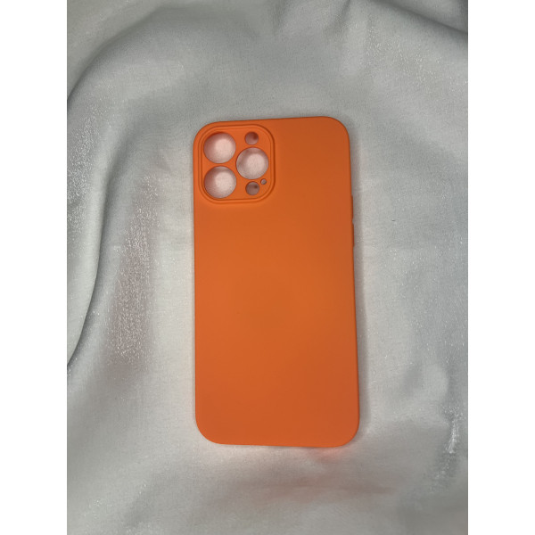 iPhone 13 Pro Max Kılıf Nano içi Kadife Silikon - Turuncu