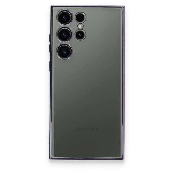 Samsung Galaxy S24 Ultra Kılıf Razer Lensli Silikon - Mor