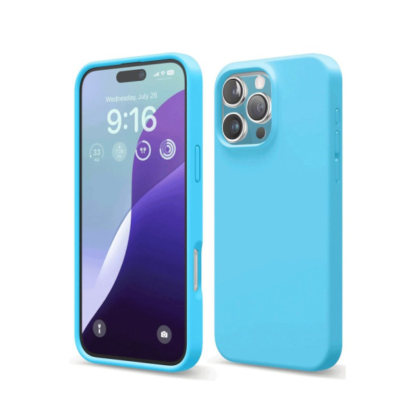 iPhone 16 Pro Max Kılıf Nano içi Kadife Silikon - Mavi