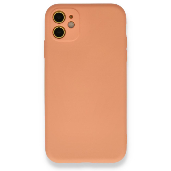 iPhone 11 Kılıf Nano içi Kadife Silikon - Turuncu