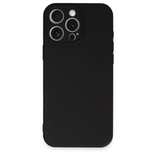 iPhone 16 Pro Max Kılıf Nano içi Kadife Silikon - Siyah