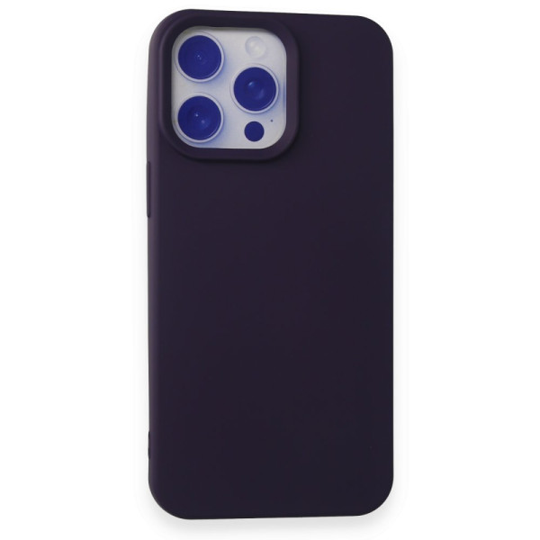 iPhone 15 Pro Max Kılıf Nano içi Kadife Silikon - Mor