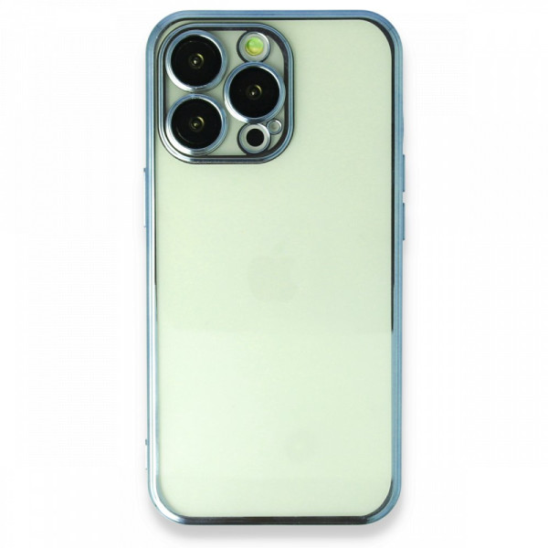 iPhone 14 Pro Max Kılıf Razer Lensli Silikon - Açık Mavi
