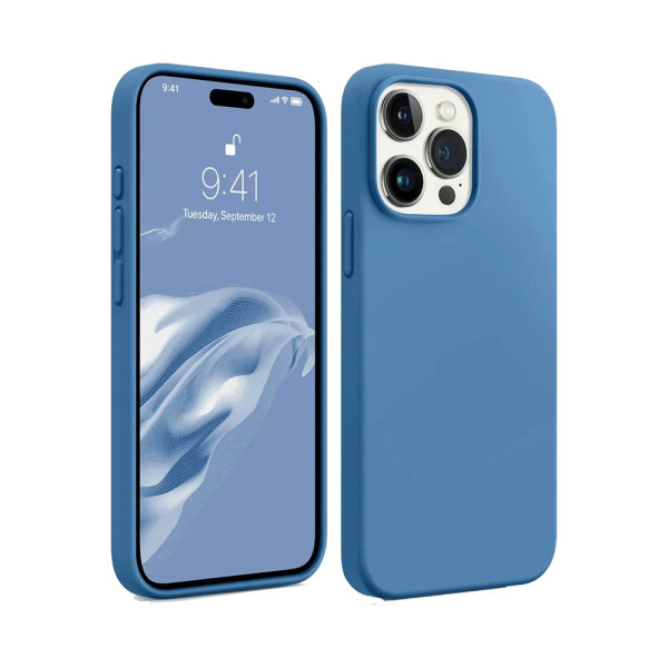 iPhone 15 Pro Max Kılıf First Silikon - Mavi