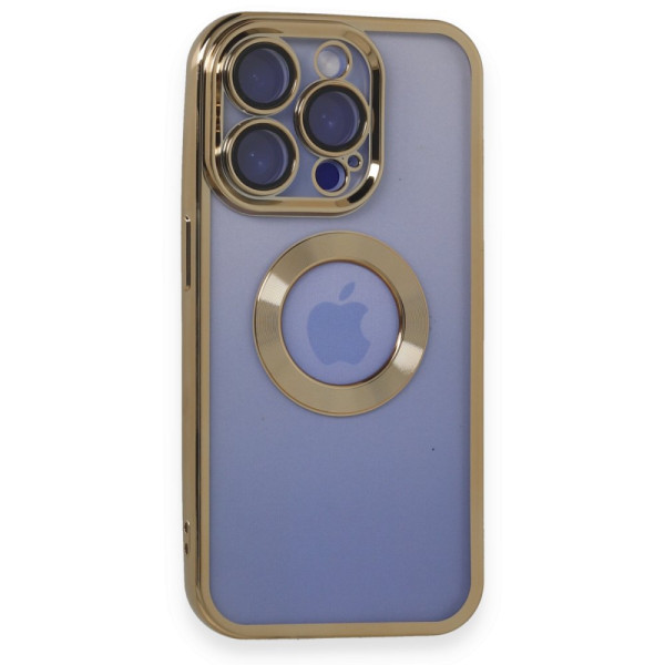 iPhone 15 Pro Max Kılıf Slot Silikon Lens Koruyuculu - Gold
