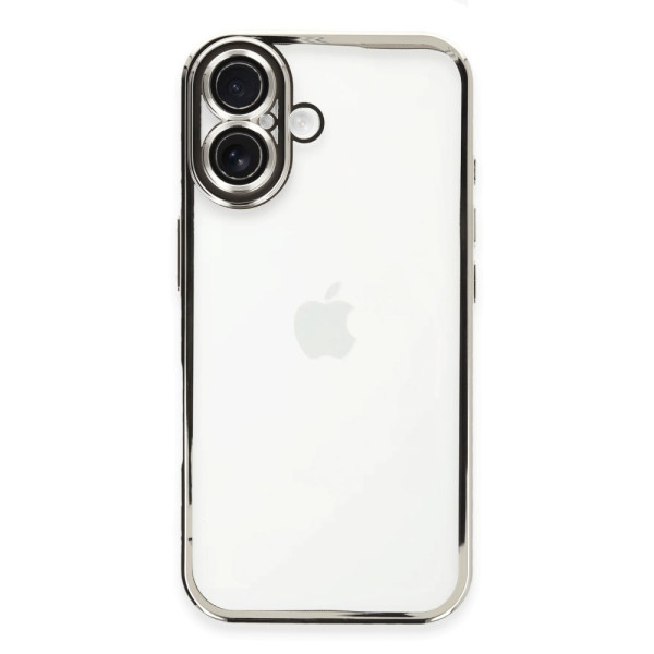 iPhone 16 Kılıf Razer Lensli Silikon - Gümüş