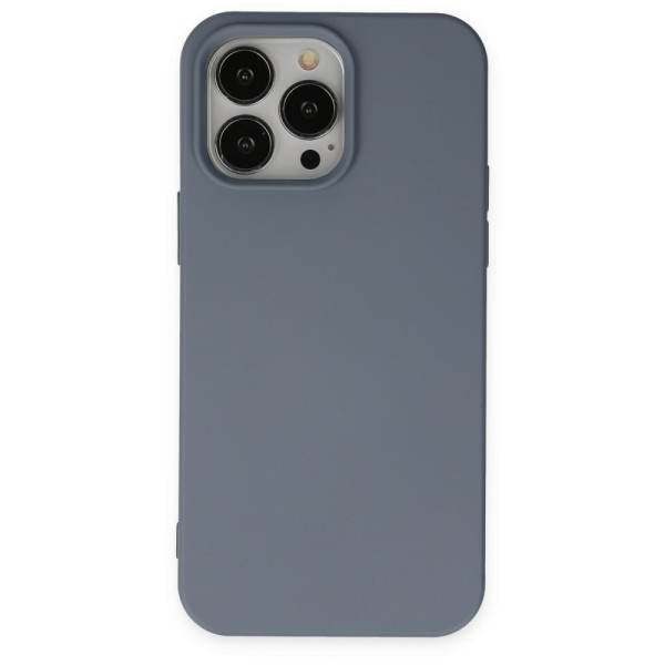 iPhone 15 Pro Kılıf Nano içi Kadife Silikon - Gri