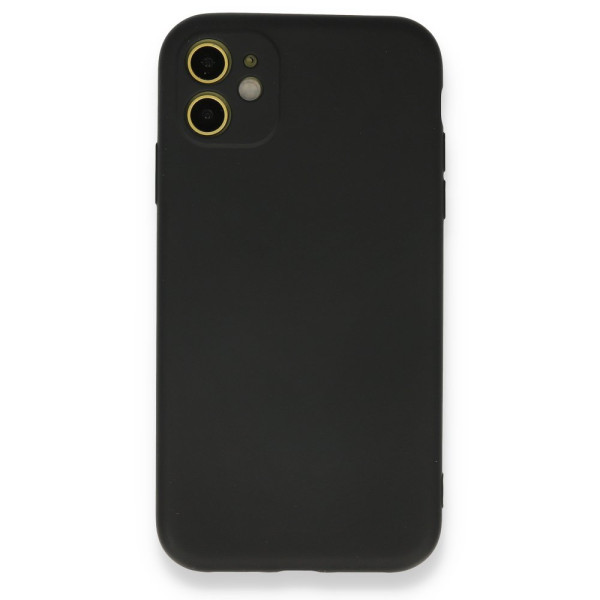 iPhone 11 Kılıf Nano içi Kadife Silikon - Siyah