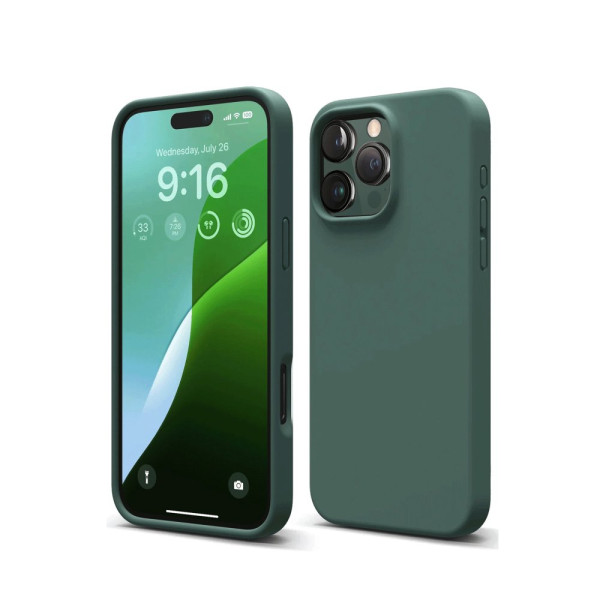 iPhone 16 Pro Kılıf First Silikon - Koyu Yeşil