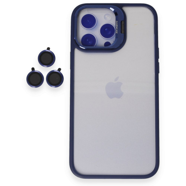 iPhone 15 Pro Max Kılıf Roblox Lens Standlı Kapak - Lacivert