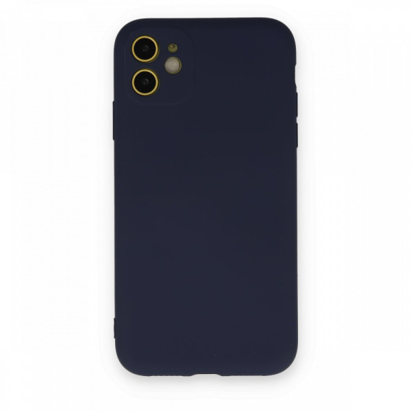 iPhone 11 Kılıf Nano içi Kadife Silikon - Lacivert