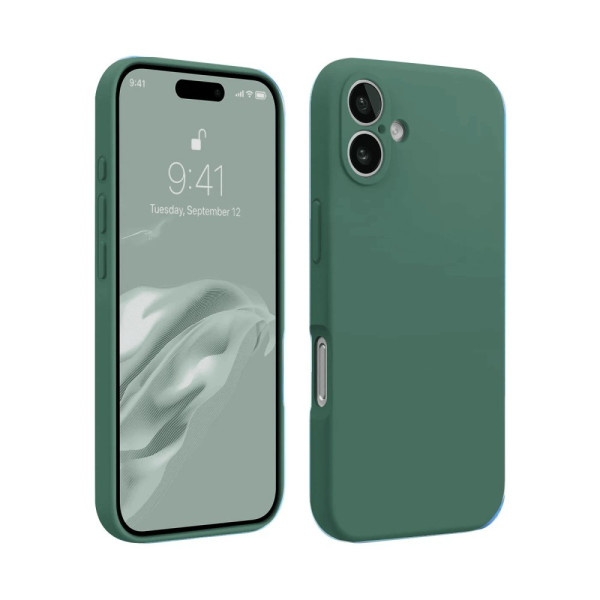 iPhone 16 Kılıf First Silikon - Koyu Yeşil