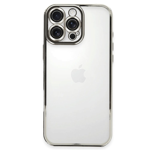iPhone 16 Pro Max Kılıf Razer Lensli Silikon - Gümüş