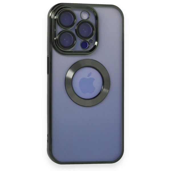 iPhone 15 Pro Max Kılıf Slot Silikon Lens Koruyuculu - Köknar Yeşili