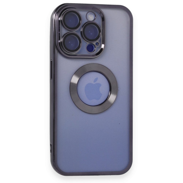 iPhone 15 Pro Max Kılıf Slot Silikon Lens Koruyucu- Mor
