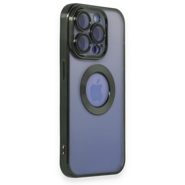 iPhone 15 Pro Max Kılıf Slot Silikon Lens Koruyuculu - Köknar Yeşili