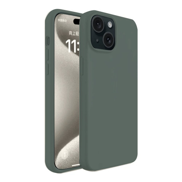 iPhone 15 Kılıf First Silikon - Koyu Yeşil