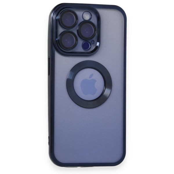 iPhone 15 Pro Max Kılıf Slot Silikon Lens Koruyuculu - Lacivert