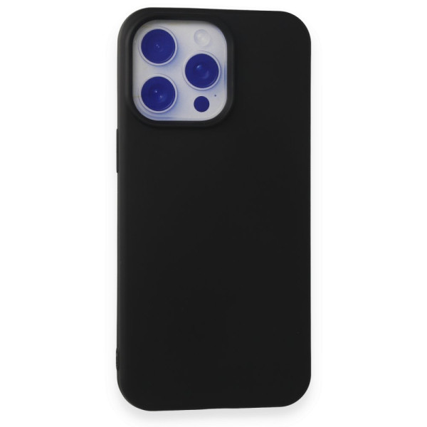 iPhone 15 Pro Max Kılıf Nano içi Kadife Silikon - Siyah