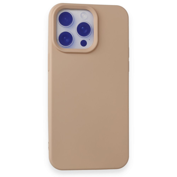 iPhone 15 Pro Max Kılıf Nano içi Kadife Silikon - Pudra