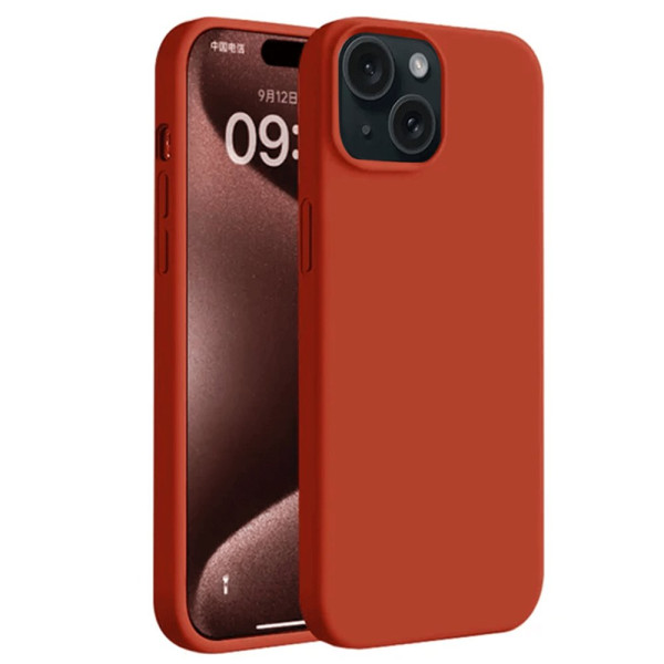 iPhone 15 Kılıf First Silikon - Kırmızı