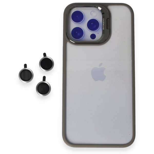 iPhone 15 Pro Max Kılıf Roblox Lens Standlı Kapak - Titan Gri